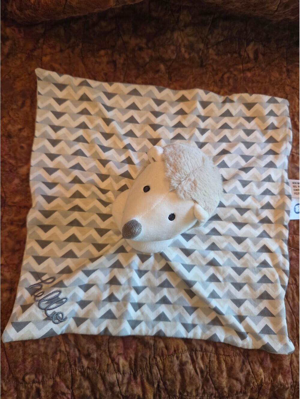 Gerber Organic Cotton Plush Hedgehog Baby Lovey Blanket